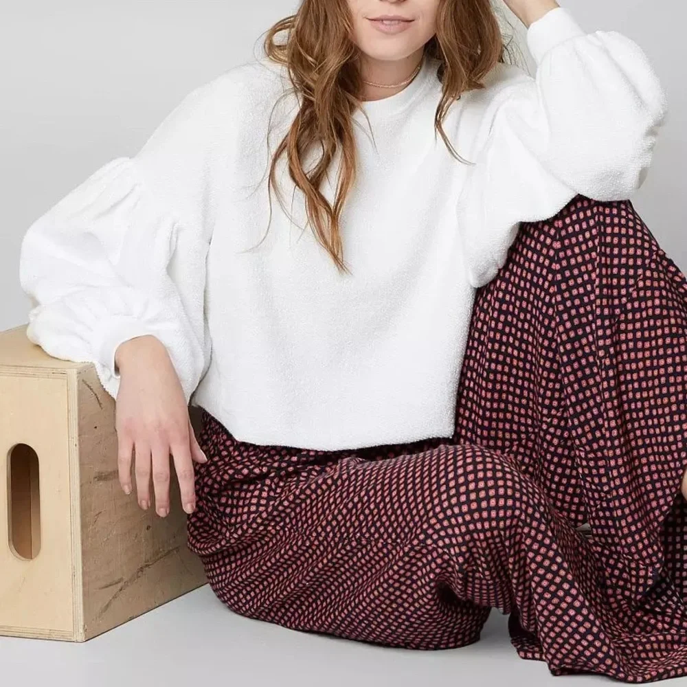 Free People Sweater Womens Small Sleeves Like These Terry Puff Sleeve Neutral - Picture 2 of 10